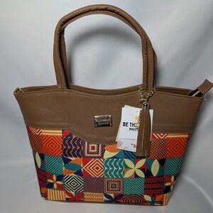 Beautiful handmade patchwork tote bag from Leon, Guanajuato, Mexico.